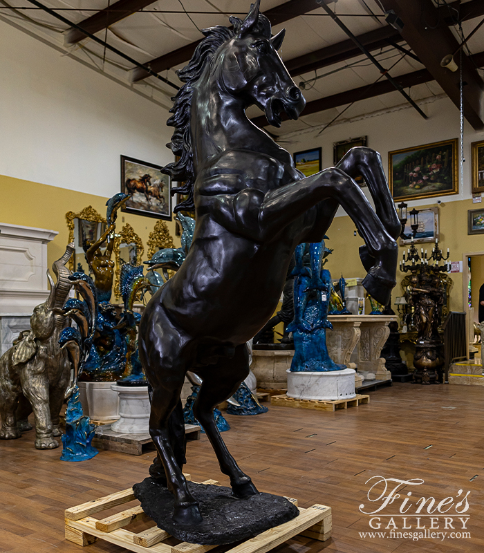 Bronze Statues  - Rearing Bronze Horse - BS-1537